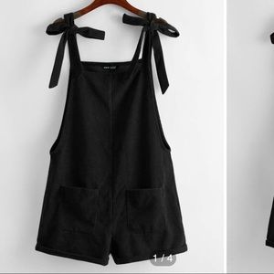 Shein black tie overalls